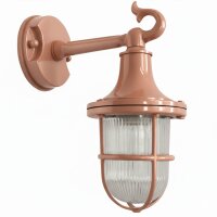 Außenlampe Wand Messing Glas 25 cm hoch IP64 in Kupfer