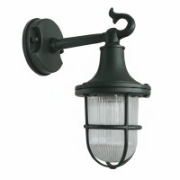 Wandlampe au&szlig;en Echt-Messing Glas 25 cm hoch IP64...