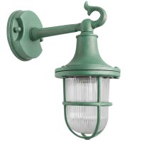Außenlampe Wand Messing massiv Glas 25 cm hoch IP64...