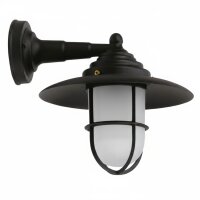 Wandlampe au&szlig;en Messing Glas E27 IP43 B: 26 cm Schwarz