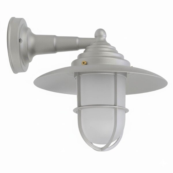 Außenwandlampe Glas Echt-Messing E27 IP43 26 cm breit