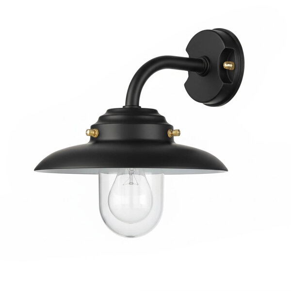 Außenwandleuchte Echt-Messing Glas E27 IP64 30 cm breit