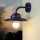 Außenwandlampe Messing massiv Glas B: 30 cm IP64 Blau