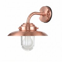 Wandleuchte außen Echt-Messing Glas 30 cm breit IP64
