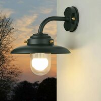 Au&szlig;enwandlampe Echt-Messing Glas 30 cm breit IP64...