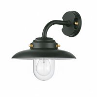 Außenwandlampe Echt-Messing Glas 30 cm breit IP64...