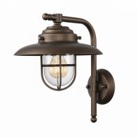 Außenlampe Wand Messing Glas 30 cm hoch IP43 E27...