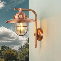 Au&szlig;enleuchte Wand Messing massiv Glas E27 IP43 H:...