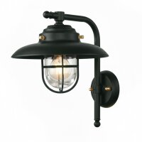 Außenleuchte Wand Messing Glas 30 cm hoch IP43...