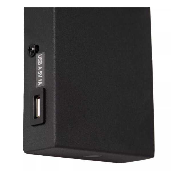 Wandlampe Metall Schwarz Gold Schalter USB verstellbar