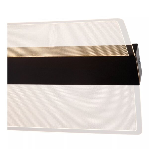 LED Wandleuchte Metall IP44 B:39 cm Schwarz 3000 K 12 W