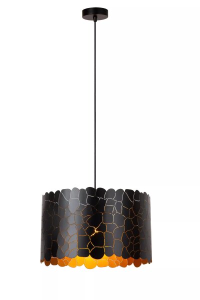 Elegante Hängelampe Metall Schwarz Gold E27 Ø40 rund