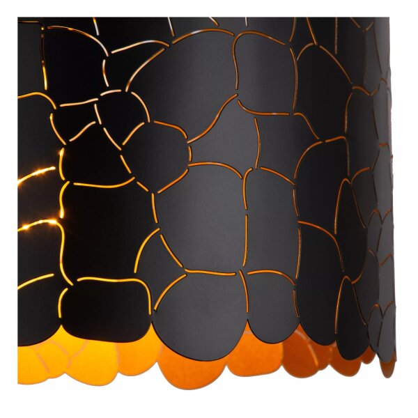 Elegante Hängelampe Metall Schwarz Gold E27 Ø40 rund