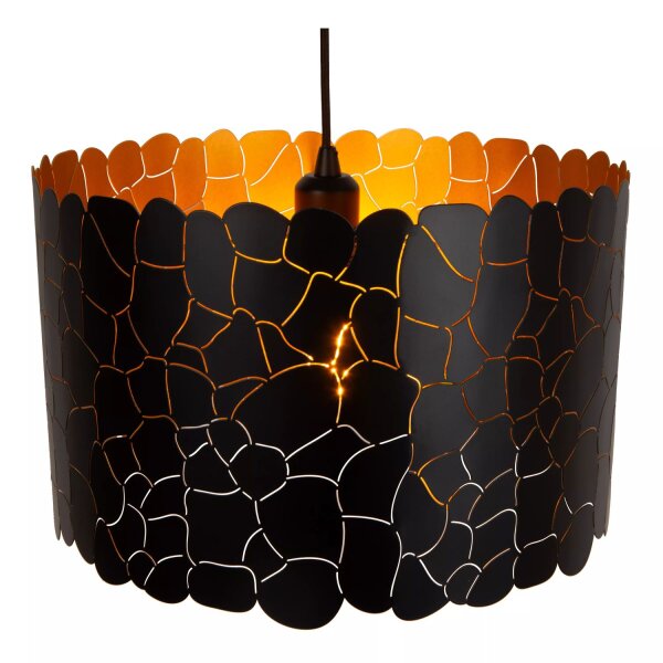 Elegante Hängelampe Metall Schwarz Gold E27 Ø40 rund