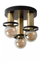 Deckenlampe Retro Metall Schwarz Gold E27 Ø30 cm rund