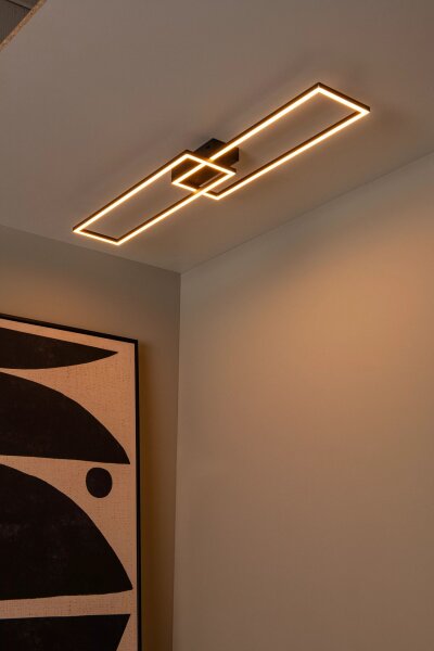 LED Deckenlampe Aluminium Schwarz 2700-4000 K flach