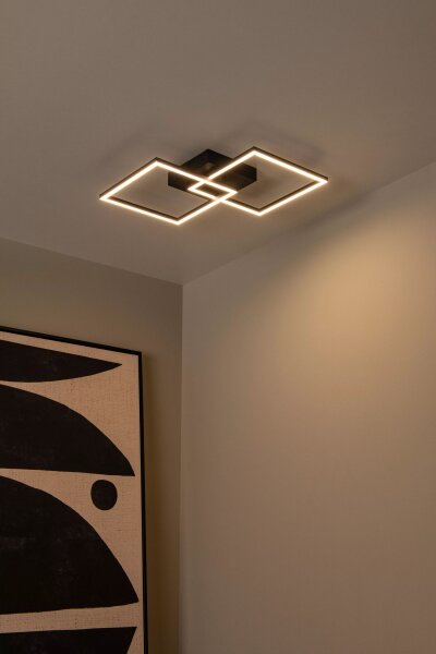 LED Deckenlampe Schwarz B:41 cm 23 W 2700-4000 K flach