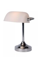 Bankerlampe Glas Metall Jugendstil E14 30 cm beweglich