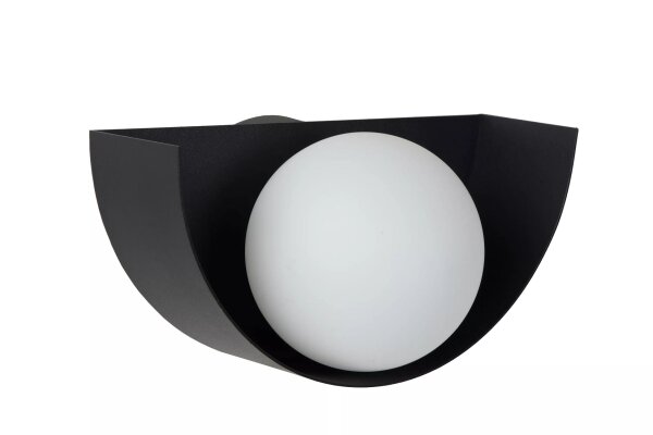 Wandlampe Glaskugel Metall Schwarz Weiß G9 blendarm