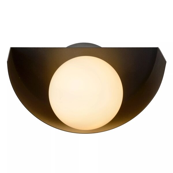 Wandlampe Glaskugel Metall Schwarz Weiß G9 blendarm