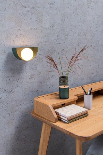 Wandlampe Glaskugel Metall Grün Weiß G9 wohnlich