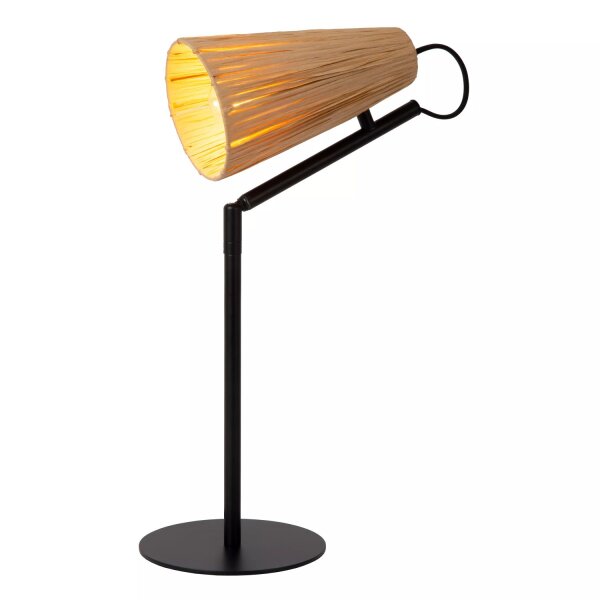 Tischlampe Rattan Metall Schwarz 51,5 cm E14 gemütlich