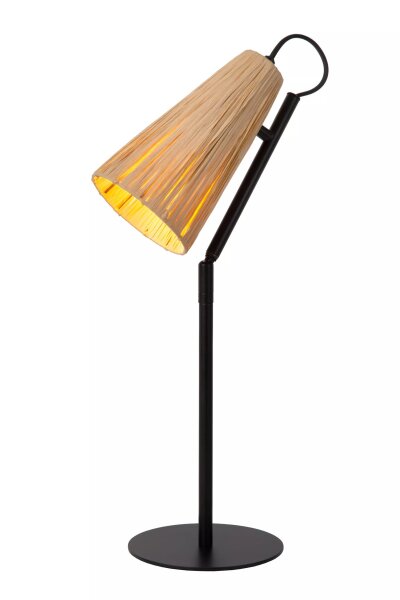 Tischlampe Rattan Metall Schwarz 51,5 cm E14 gemütlich