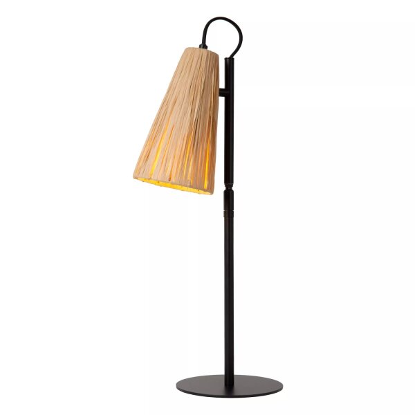 Tischlampe Rattan Metall Schwarz 51,5 cm E14 gemütlich