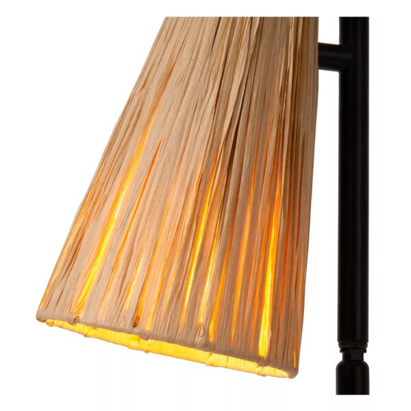Tischlampe Rattan Metall Schwarz 51,5 cm E14 gemütlich