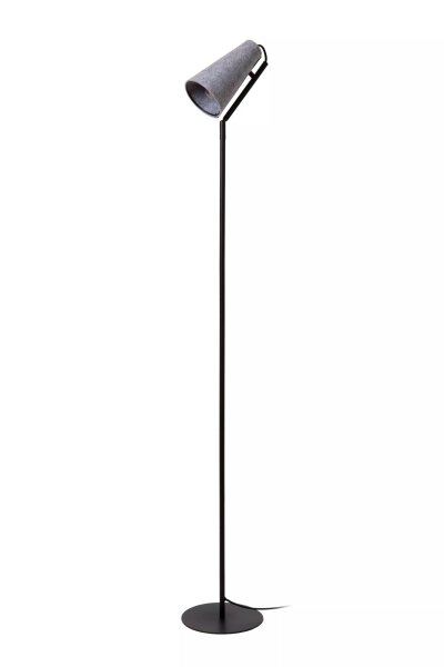 Stehlampe Filz Metall Modern Grau Schwarz E14 152 cm