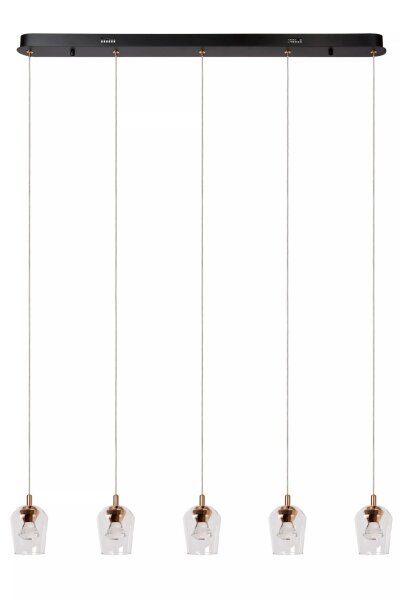 LED Hängelampe Aluminium Glas Schwarz Weiß Gold 2700 K