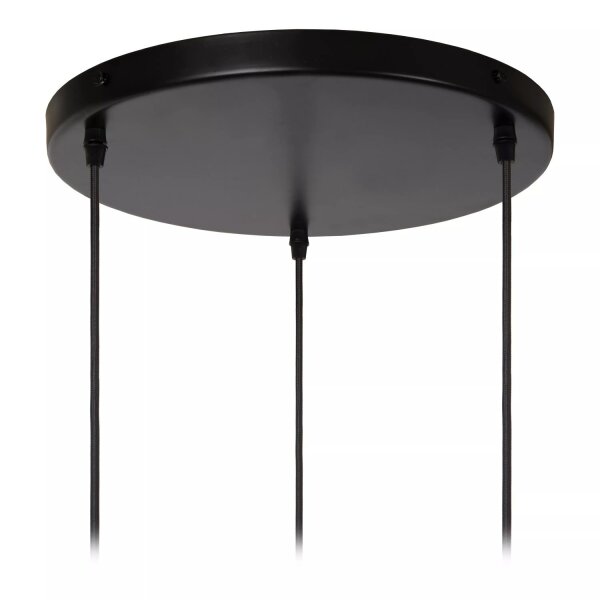Hängelampe Porzellan Schwarz Weiß L:45,5 cm E27 3-flmg