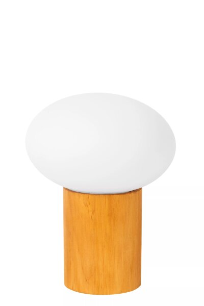 Tischlampe Holz Glas 23 cm klein E14 bis 40 W natürlich