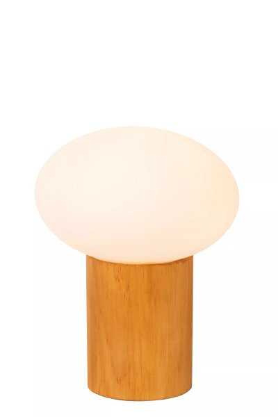 Tischlampe Holz Glas 23 cm klein E14 bis 40 W natürlich