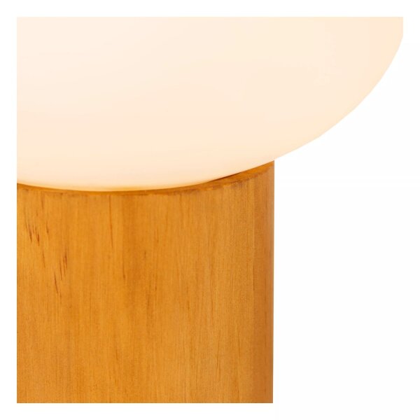 Tischlampe Holz Glas 23 cm klein E14 bis 40 W natürlich
