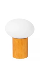Tischlampe Holz Glas 23 cm klein E14 bis 40 W natürlich