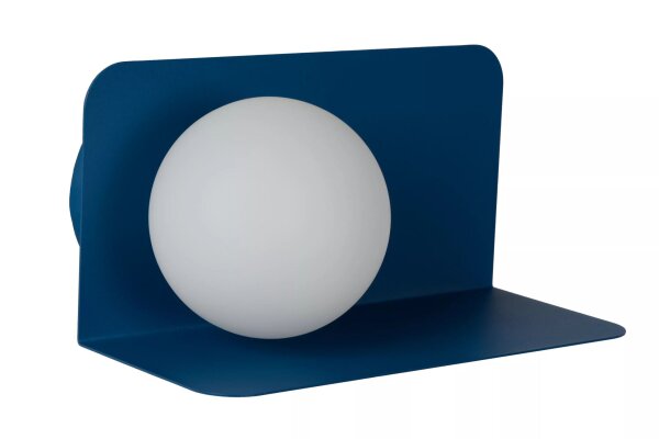 Wandlampe Glasschirm blendarm Blau Weiß G9 H:12 cm