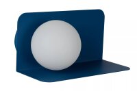 Wandlampe Glasschirm blendarm Blau Wei&szlig; G9 H:12 cm