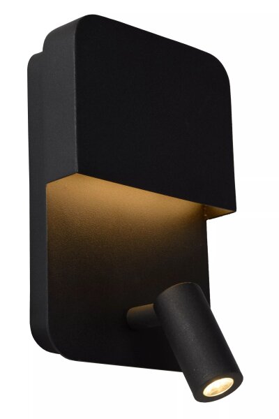 LED Wandleuchte Schwarz Spot 5 W 3000 K USB Schalter