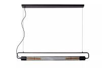 Schwarze Pendelleuchte E27 Metall 122 cm dekorativ