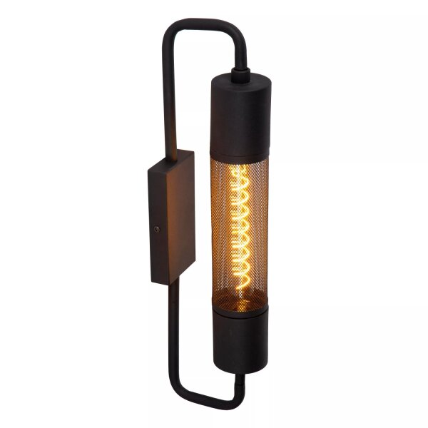 Schwarze Wandleuchte E27 Metall H:51 cm stimmungsvoll