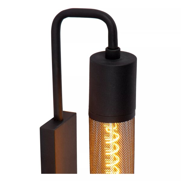 Schwarze Wandleuchte E27 Metall H:51 cm stimmungsvoll