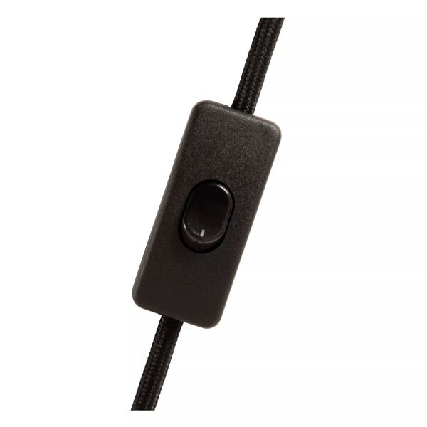 Tischlampe Glas Stoff Schwarz 36,5 cm E27 flexibel