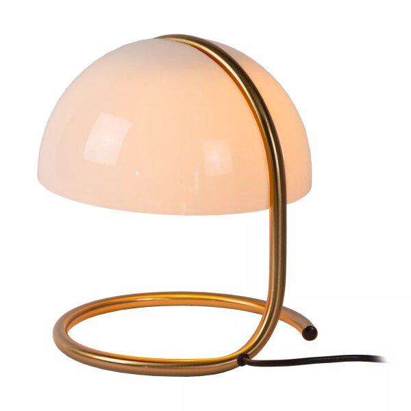 Tischleuchte Metall Glas Gold Weiß 25 cm E27 blendarm
