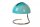 Tischleuchte Metall Glas Chrom Blau 25 cm E27 blendarm