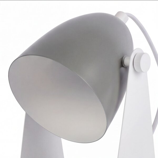 Verstellbare Tischlampe Metall Weiß Grau E14 20,5 cm