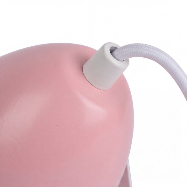 Verstellbare Tischlampe Metall Weiß Rosa E14 20,5 cm