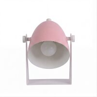 Verstellbare Tischlampe Metall Weiß Rosa E14 20,5 cm