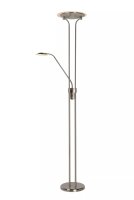 LED Deckenfluter Metall Chrom 180 cm Leselicht 3000 K