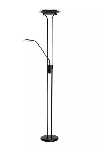 LED Deckenfluter Metall Schwarz 180 cm Leselicht 3000 K